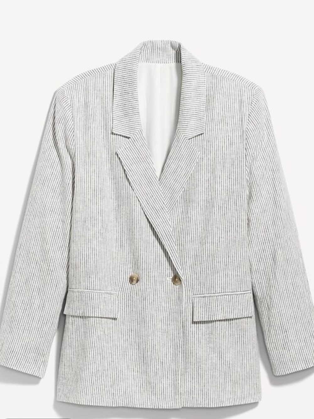 Old Navy Linen Blend Pin Striped Double-Breasted Blazer- size XL